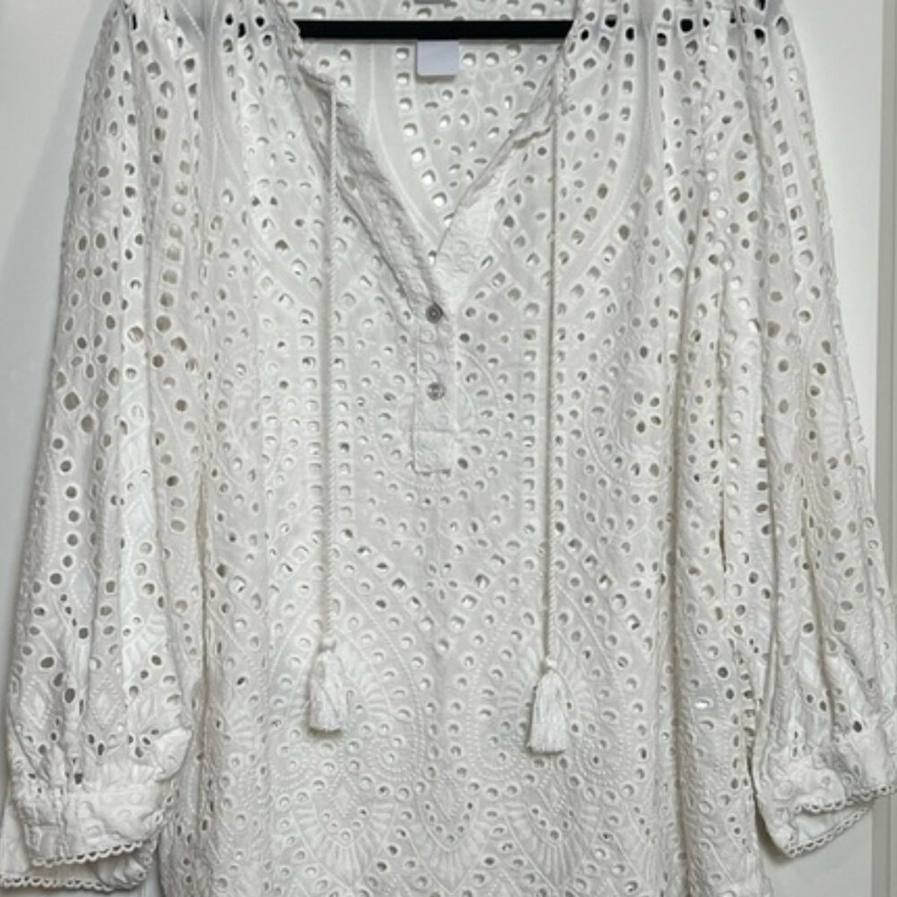 White Eyelet  Blouse (Large)